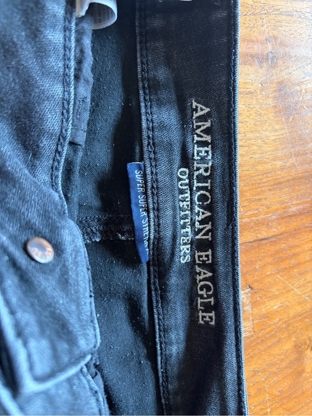 American Eagle Outfitters Black Denim Lace-Appliqué Cutoff Shorts - Picture 7 of 7